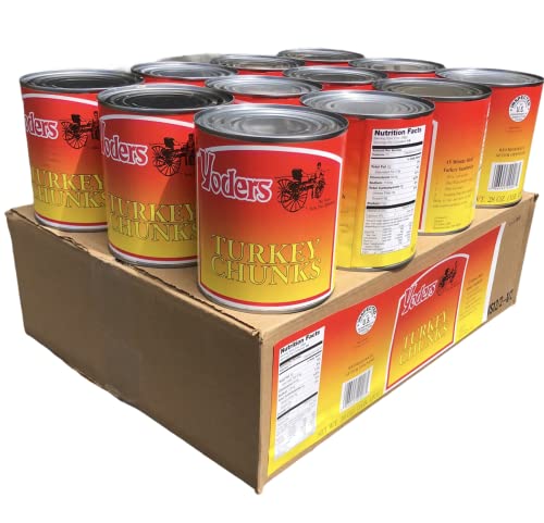 Yoder's Fresh Real Fully Cooked Canned Turkey Chunks Ready to Eat Emergency Survival Food | Premium Quality Meat Ideal for...