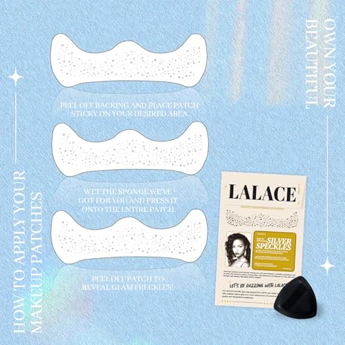 LALACE Glitter Freckles Face Tattoo – Sparkle Freckle Temporary Tattoo, Waterproof Face Glitter for Women, Face Sparkles &...