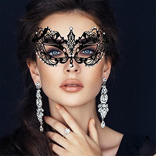 Vtrem Masquerade Mask for Couples: Black Mardi Gras Party Ball Mask Set Women Men Dad Daughter Prom Couple Valentine's Masks