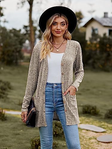 Witsmile Women’s 2025 Fall Fashion Cardigan Lightweight Soft Knit Cardigan for Women Long Sleeve Open Front Coat with Pockets