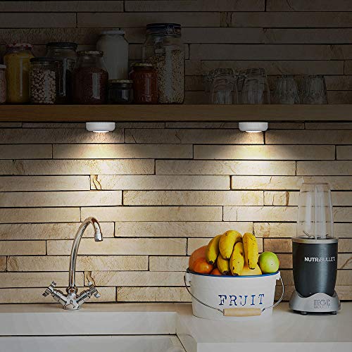 Tap Light 6 Pack Portable LED Puck Touch Night Lights - Battery Operated Under Cabinet Lighting for Kitchen, Closet, Class...