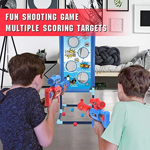 YEEBAY Shooting Game Toy for Age 6, 7, 8,9,10+ Years Old Kids, Boys - 2pk Air Guns & Shooting Target & 24 Foam Balls - Ide...