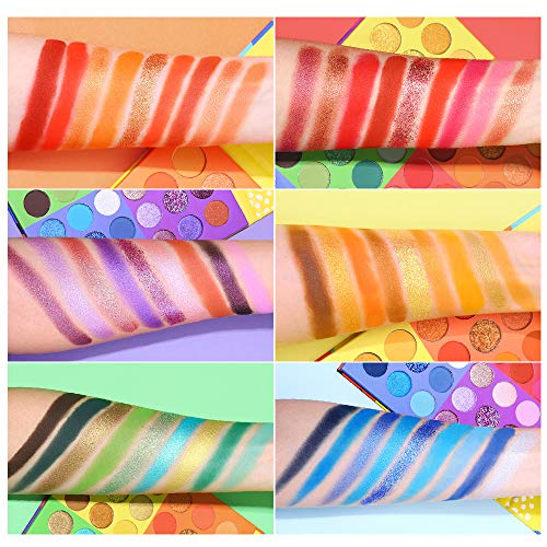 UCANBE 54 Colors Splashy Candies Eyeshadow Palette, Highly Pigmented Matte Shimmer Soft Creamy Glitter Rainbow Bright Powd...