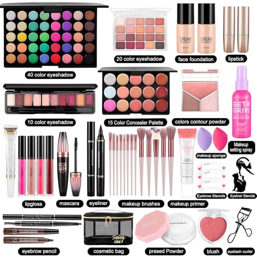 Makeup Kit for Women Full Kit Include Foundation Eyeshadow Palette Makeup Brushes Makeup Sets for Teens Girls, All In One ...