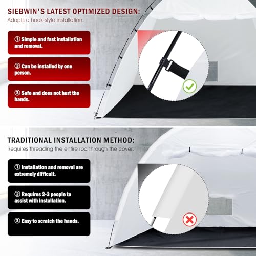 Portable Paint Booth Tent,Siebwin 10(L) x10(W) x6.2(H) ft Spray Paint Tent with Built-in Floor & Mesh Screen & Windproof H...