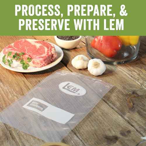 LEM Products MaxVac Quart Vacuum Sealer Bags, 8 x 12 Inches, Compatible with Major Vacuum Sealer Brands, 100 Count