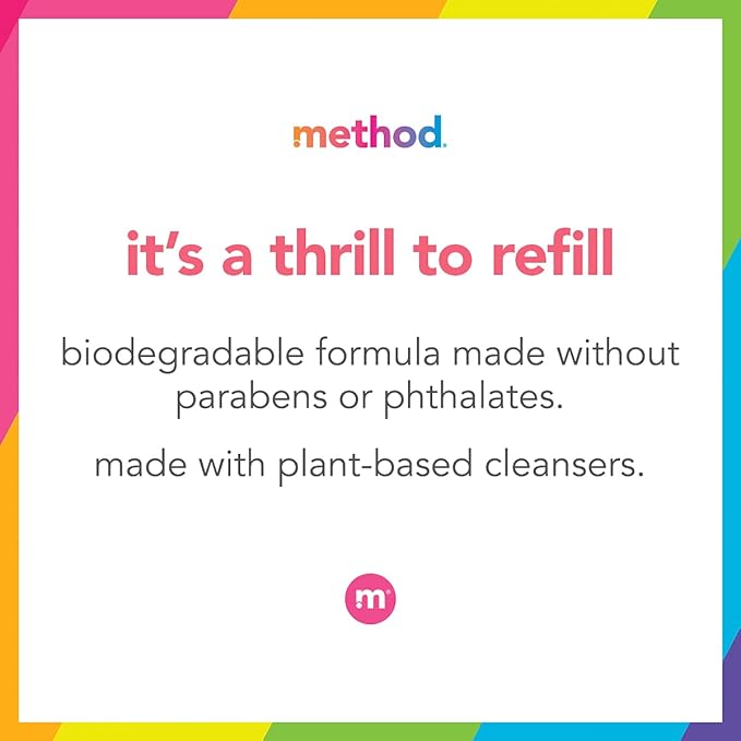 Method Dish Soap, Refill, Lime + Sea Salt, Recylable Bottle, Biodegradable Formula, Tough on Grease, 54 Fl Oz (Pack of 2)