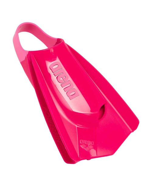 Arena Unisex Adult Powerfin Pro II Swim Training Fins Men and Women Silicone Short Blade Flippers Left/Right Customized, Pink, Size 9.5-10.5