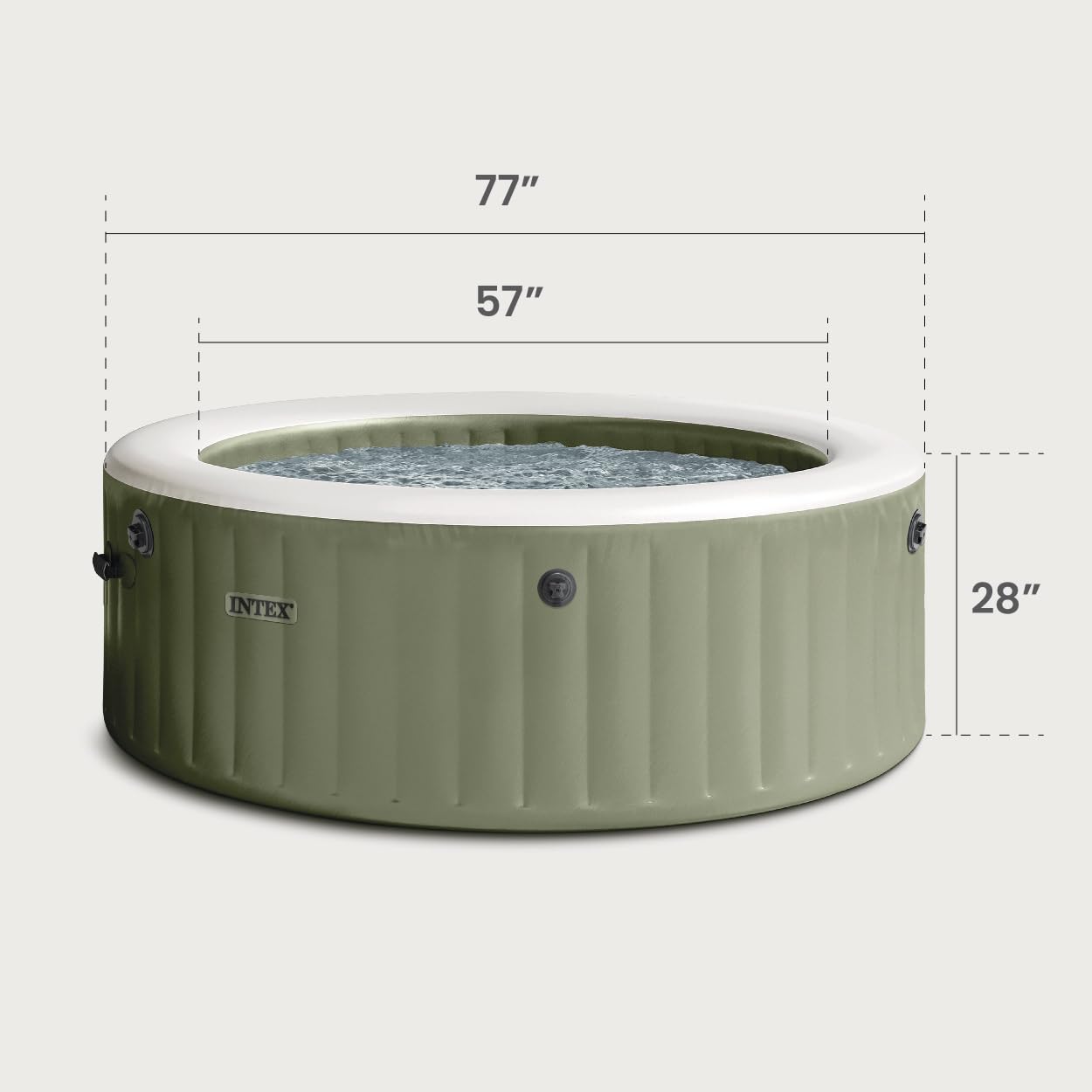 INTEX 28425EG PureSpa Bubble Massage Spa Set Outdoor Inflatable Portable Hot Tub, Includes Energy Efficient Spa Cover, Saltwater System Ready, 4 Person, 77in x 28in