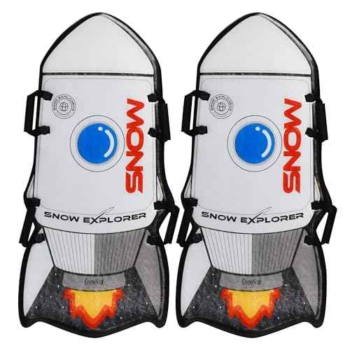 CocoNut Outdoor- 43" Double-Rider Rocket Ship Foam Snow Sled 2 Pack - Lightweight Foam Toboggans with Grip Handles and Slick Bottom for Increased Speeds, Ideal for Kids & Tweens & Teens