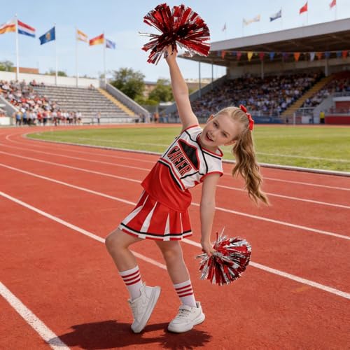 yolsun Cheerleader Costume for Girls Cheerleading Kids Dress up Halloween Cute Uniform High School Cheer leader Outfit