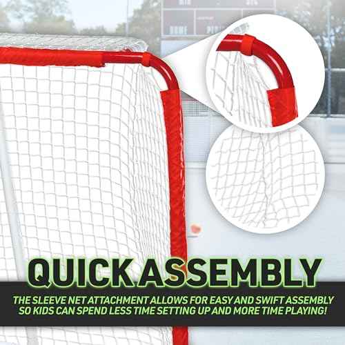 Franklin Sports NHL Youth Street Hockey Goal - Kids Mini Steel Street + Roller Hockey Net - Small Goal for Kids + Beginners - 50" x 42" - Tournament