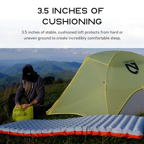 NEMO Equipment Tensor All-Season Ultralight Insulated Sleeping Pad - Regular Wide (72"x25") - Blade / Spicy Orange