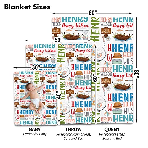 Personalized Fishing Adventure Baby Blanket, Custom Name Soft Fleece Throw, Outdoor Sports Nursery Theme, Unique Newborn G...