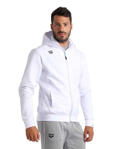 ARENA Team Unisex Sporty Hooded Panel Reflective Jacket for Men and Women - Athletic or Casual Wear,WHITE