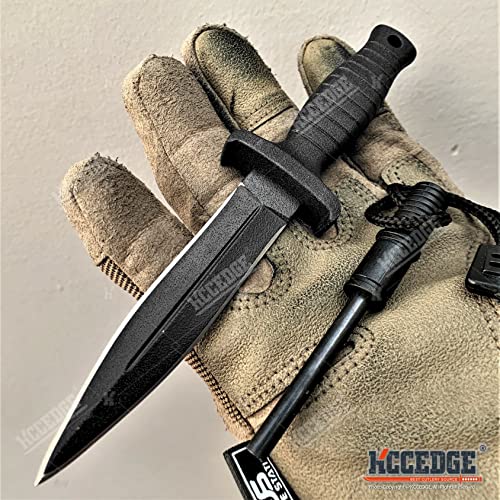 Tactical Knife Hunting Knife Survival Knife 7" Spear Point Blade w/ Fire Starter In Pressure Retention Sheath Fixed Blade ...