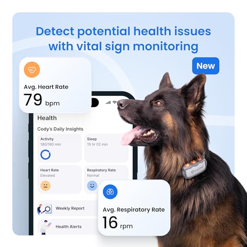Tractive XL Smart Dog GPS Tracker | Live Pet Tracker with Virtual Fence | Vital Signs Monitoring of Heart & Respiratory Ra...