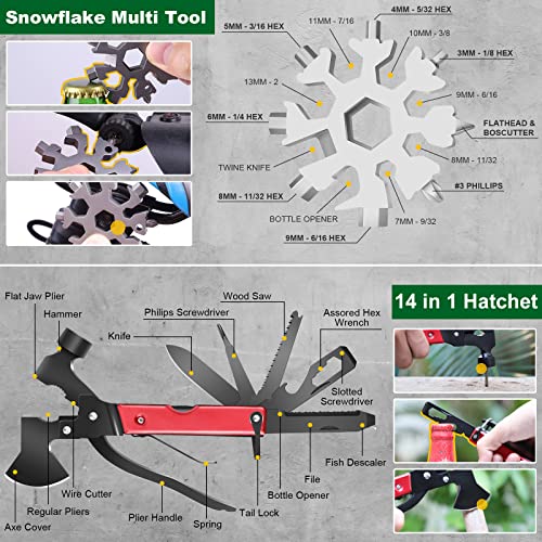 Gifts for Men Dad Husband, Survival Kits 27 in 1 Christmas Stocking Stuffers Camping Accessories Tactical Gear Fishing Equ...