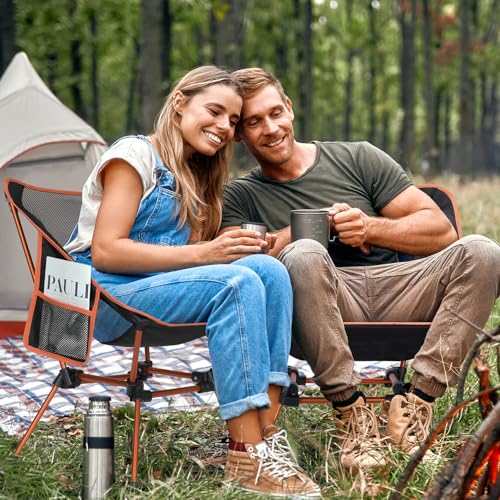 Sportneer Camping Chairs, Lightweight Outdoor Chairs with 2 Side Pockets & Storage Bag, Foldable & Portable Lawn Chairs fo...