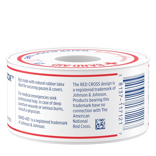 Band-Aid Brand First Aid Water Block 100% Waterproof Self-Adhesive Tape Roll for Durable Wound Care to Firmly Secure Banda...