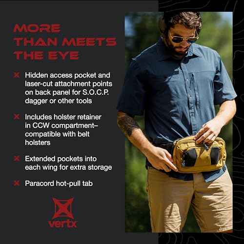 Vertx S.O.C.P. Tactical Fanny Pack, CCW Crossbody Waist Bag for Men and Women, Concealed Carry, EDC, Travel, Work