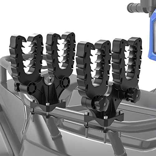 KEMIMOTO Double Tool Holder for ATV, Tool Mount for ATV, Bow Rack Tool Grips with Rubber Straps Compatible with Hunting Bike Mobility Scooter
