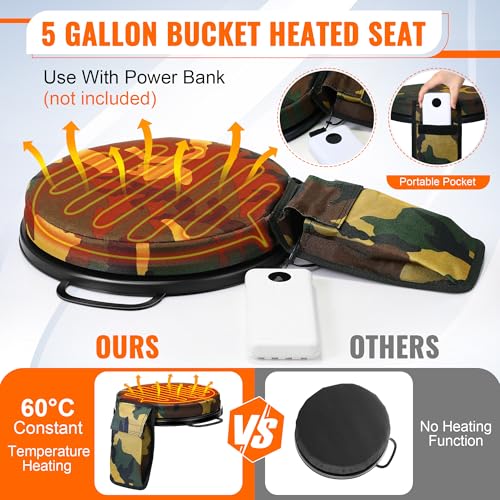 Dreyoo 360 Degree Swivel Bucket Seat, 5 Gallon Bucket Lid, Spin Bucket Seat Cushion, Silent, Comfortable, Water Resistant,...