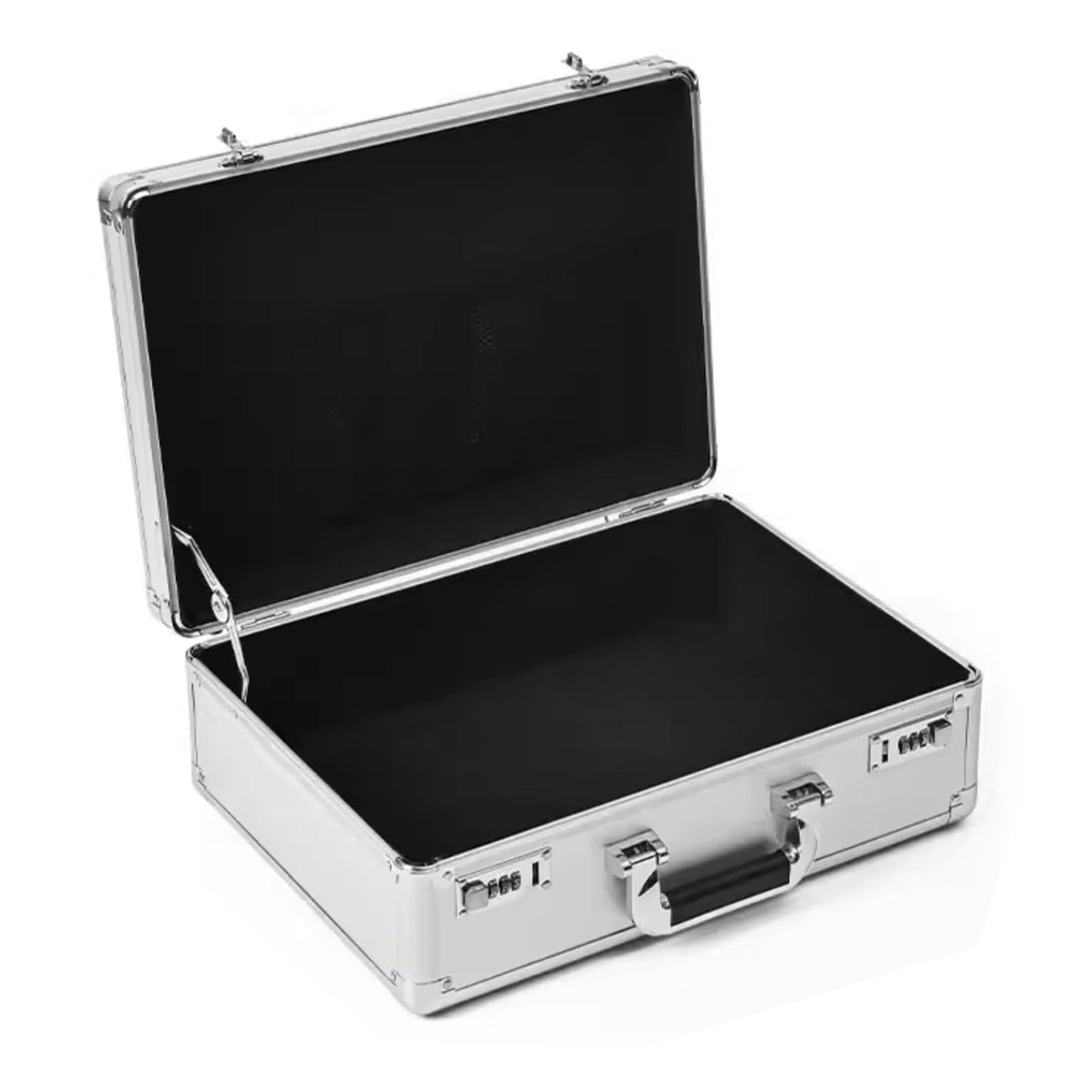 Aluminum Alloy Suitcase, Document and Luggage Storage Box, Display Storage Box, Watch Storage Box, Soft Interior, Large Capacity Hardware Storage Box(Silver,26x14x7in)