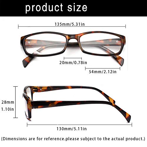 Henotin 5-Pack Reading Glasses Blue Light Blocking Anti Eyestrain Computer Reading Glasses for Women and Men Readers (5 Pa...