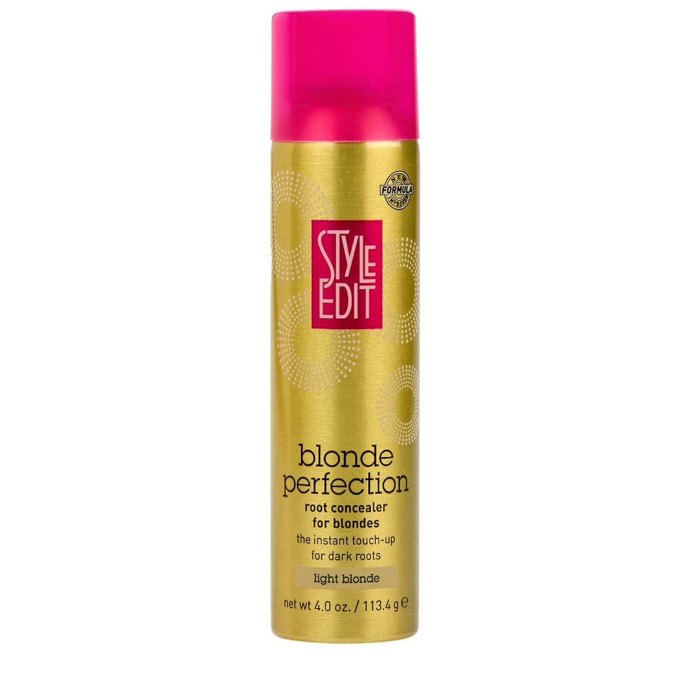 STYLE EDIT LIGHT BLONDE Root Concealer Touch Up Spray | Instantly Covers Grey Roots | Professional Salon Quality Cover Up Hair P