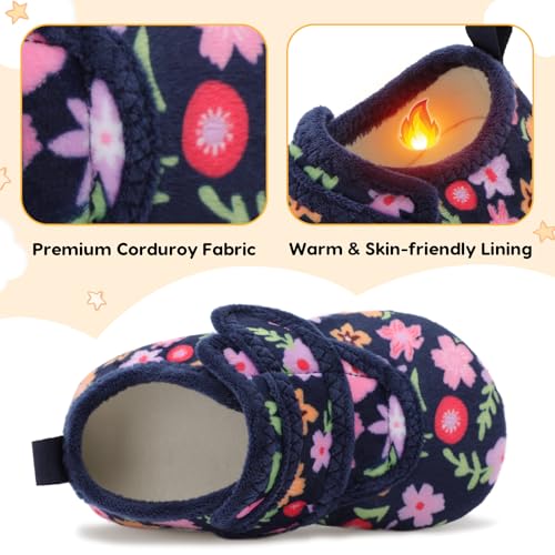 LeIsfIt Toddler Slippers Boys Girls House Shoes Soft Warm Kids House Slippers Slip on Cozy Bedroom Sock Shoes Non-slip Ind...