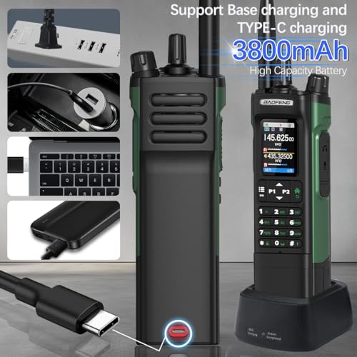 Ham Radio BAOFENG Radio UV32 Handheld 10W Rechargeable Walkie Talkies Long Range UV-32 5RM Two Way Radio NOAA Weather Radi...