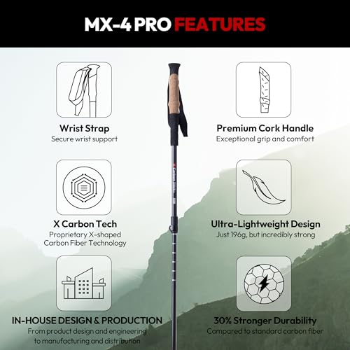 X Carbon Stick MX-4 | X Carbon Tech Carbon Fiber Trekking Poles