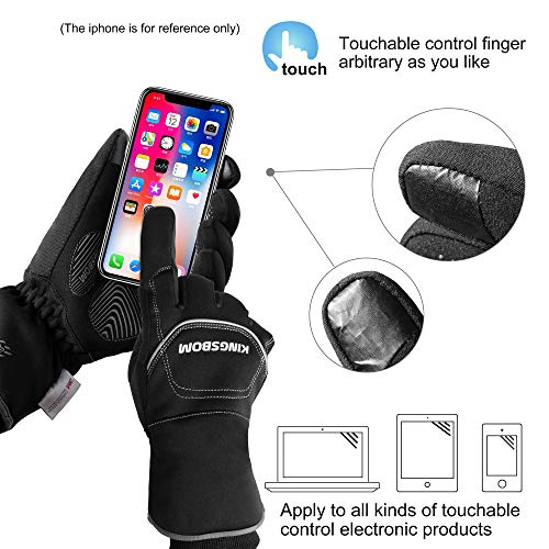 KINGSBOM -40F° Waterproof & Windproof Thermal Gloves - 3M Thinsulate Winter Touch Screen Warm Gloves - for Cycling,Riding,...