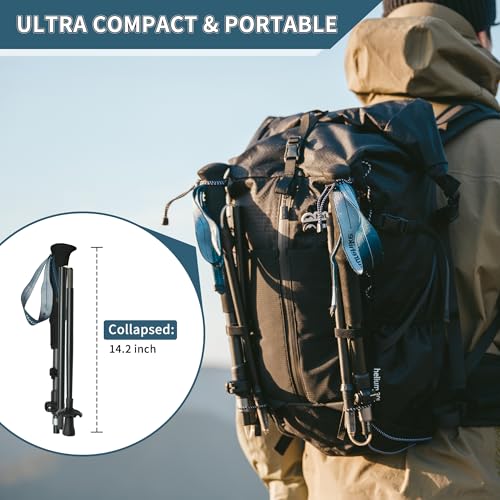 Naturehike Collapsible Hiking & Trekking Poles, 2 PC Adjustable Lightweight Aircraft Aluminum Trekking Poles