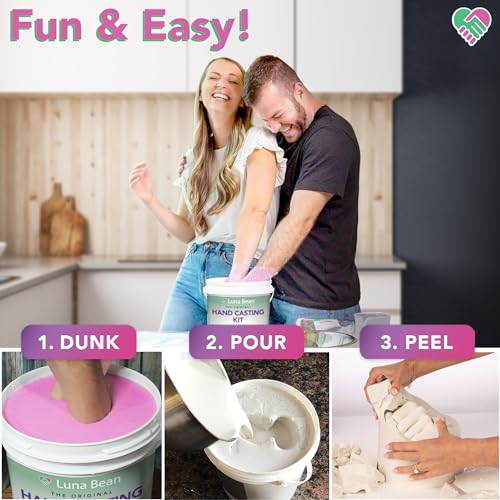 Luna Bean Hand Casting Kit – The Original Hand Mold Kit for Couples – Valentines Day Gifts for Her and Him - Anniversary E...