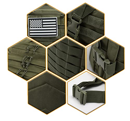 QT&QY 45L Military Tactical Backpacks For Men Camping Hiking Trekking Daypack Bug Out Bag Lage MOLLE 3 Day Assault Pack