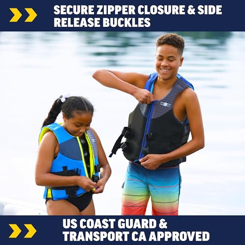 Wow Sports Kids Life Jacket, US Coast Guard Approved Life Vest for Fishing, Kyaking, & Boating PFD