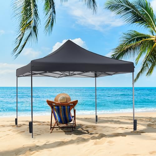 NEWBULIG 10x10 FT Pop Up Canopy Easy Up Tents for Camping Parties Events Beach Backyard Portable Outdoor Shelter Heavy Dut...