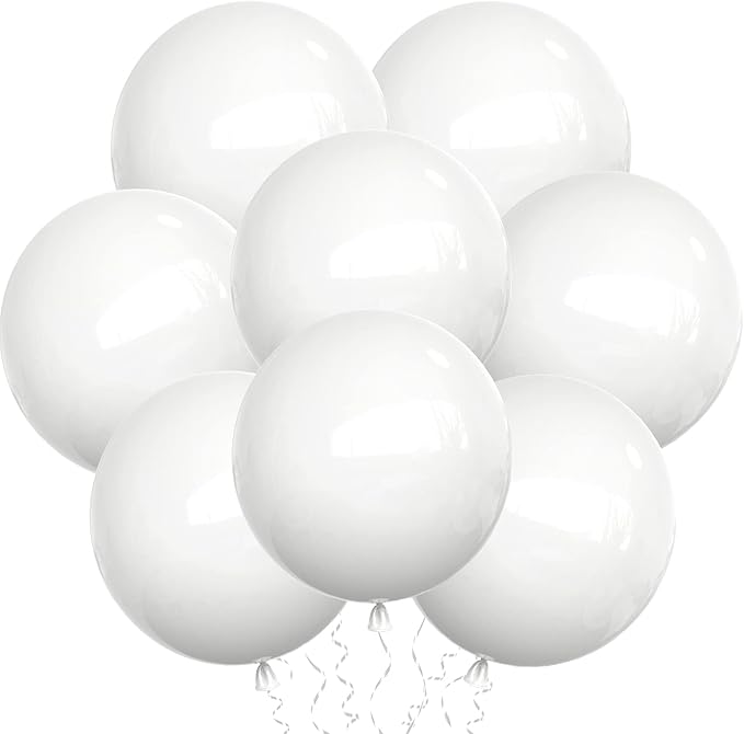 White Balloons Latex Party Balloons - 20 Pack 18 Inch Big White Thicker Balloons Large Round Helium Balloons for Baby Show...