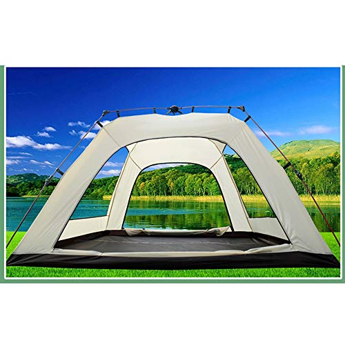 ChHAIS White Outdoor Camping Automatic Speed Open Family 3 People 4 People Tent Anti-Storm Rain Anti-UV Beach Fishing Tent...