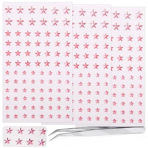 3 Sheets Self Adhesive Face Gems Stickers, Hair Gems Face Jewels Eye Jewels Rhinestones Festival Essentials Rave Accessori...