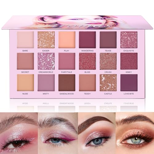 UCANBE Professional 18 Colors Aromas Nude Eyeshadow Palette Long Lasting Multi Reflective Shimmer Matte Glitter Pressed Pe...