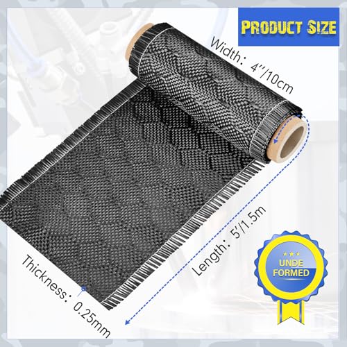 VitalCozy 5Ft x 4" Bee Hive Carbon Fiber Fabric Roll Sheet Carbon Fiber Cloth 2x2 Twill Weave 3k/ 220g Honeycomb Sheet for...