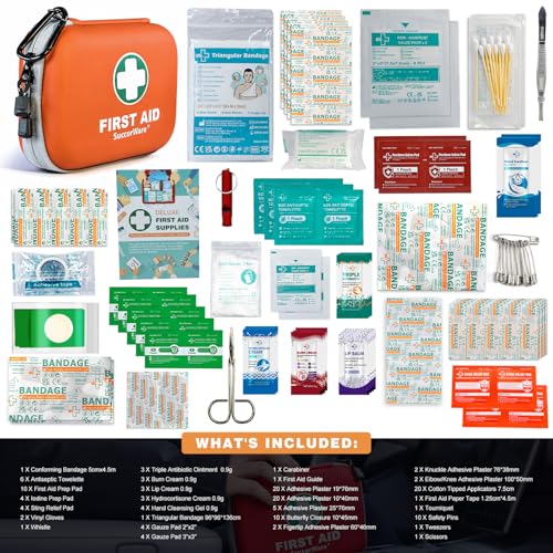 SuccorWare 150 Pieces Mini First Aid Kit - Small Medical Kit with Hard Shell - Emergency First Aid Kit for Car, Travel, Ho...