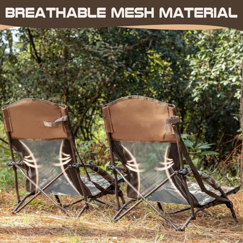 TR Low Camping Chair,Low Lawn Chairs for Concerts Lightweight Heavy Duty,Low Chair with Carry Bag for Outdoor Camping Trav...