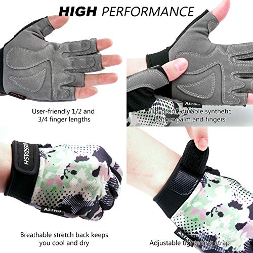 BASSDASH Astro Fishing Gloves Men’s Women’s Fingerless Gloves for Game Fishing Kayaking Paddling Sailing MTB