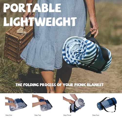 Extra Large Picnic Blankets Portable 80x80 Oversized Waterproof Sandproof Outdoor Beach Blanket Camping Grass Mat Travel E...
