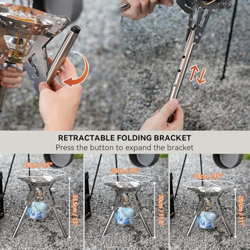 ONLYFIRE OUTDOOR LIVING Portable Camping Stove with Storage Bag, Foldable Propane Gas Stove Multi-fuel, Camp Stove for Pat...