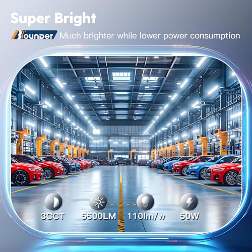 BBOUNDER 10 Pack 4FT LED Wraparound Light with 3CCT Selectable, 4000K/5000K/6500K, Super Bright 5500LM 50W 4 Foot Fluoresc...